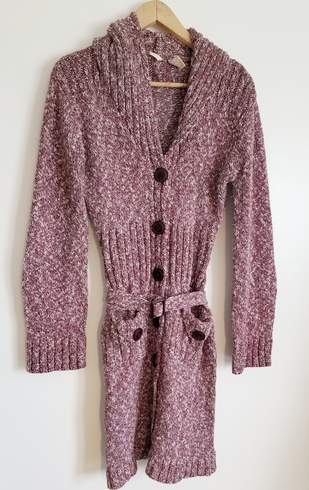 Anthropologie Moth long belted knit sweater